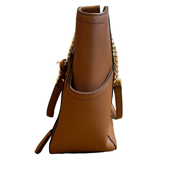 Michael Kors Jet Set Leather Luggage Brown Travel Shoulder Tote NWT - Picture 4 of 15